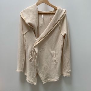 Free People cream knit oversized cardigan